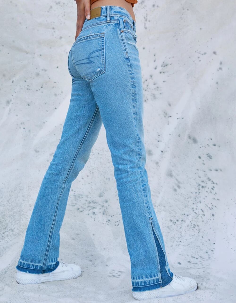 NEW American Eagle AE Stretch Dream Blue '90s Low-Rise Skinny Kick Jeans 10/30W